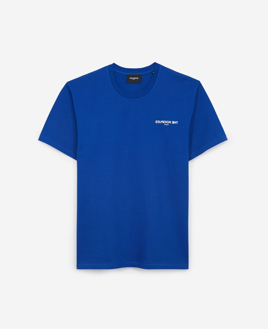 camiseta algodón azul logotipo the kooples