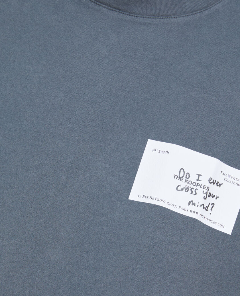 The Kooples HOMME DARK BLUE t-shirt avec sérigraphie bleu