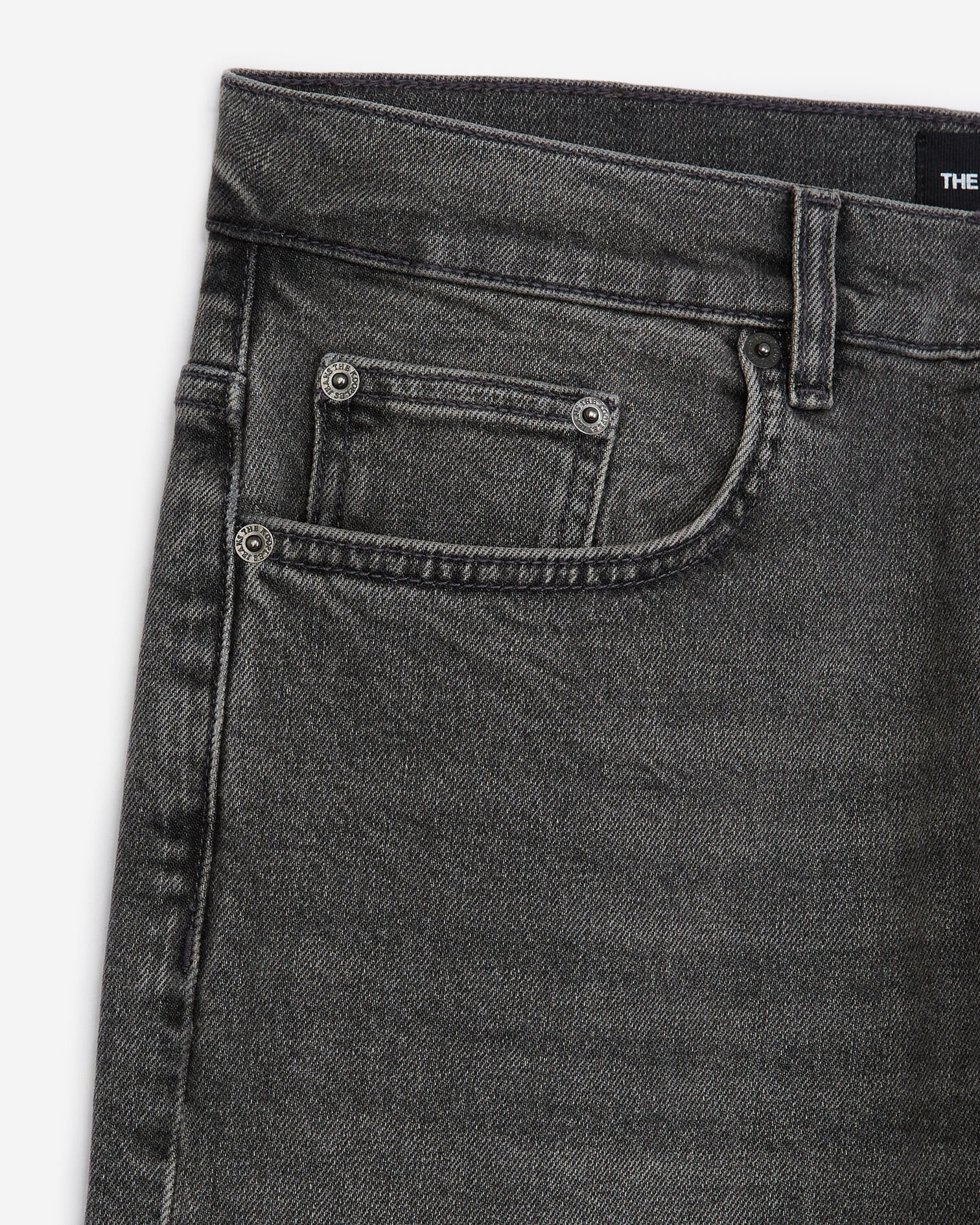 Jean délavé gris coupe slim, BLACK WASHED, hi-res image number null