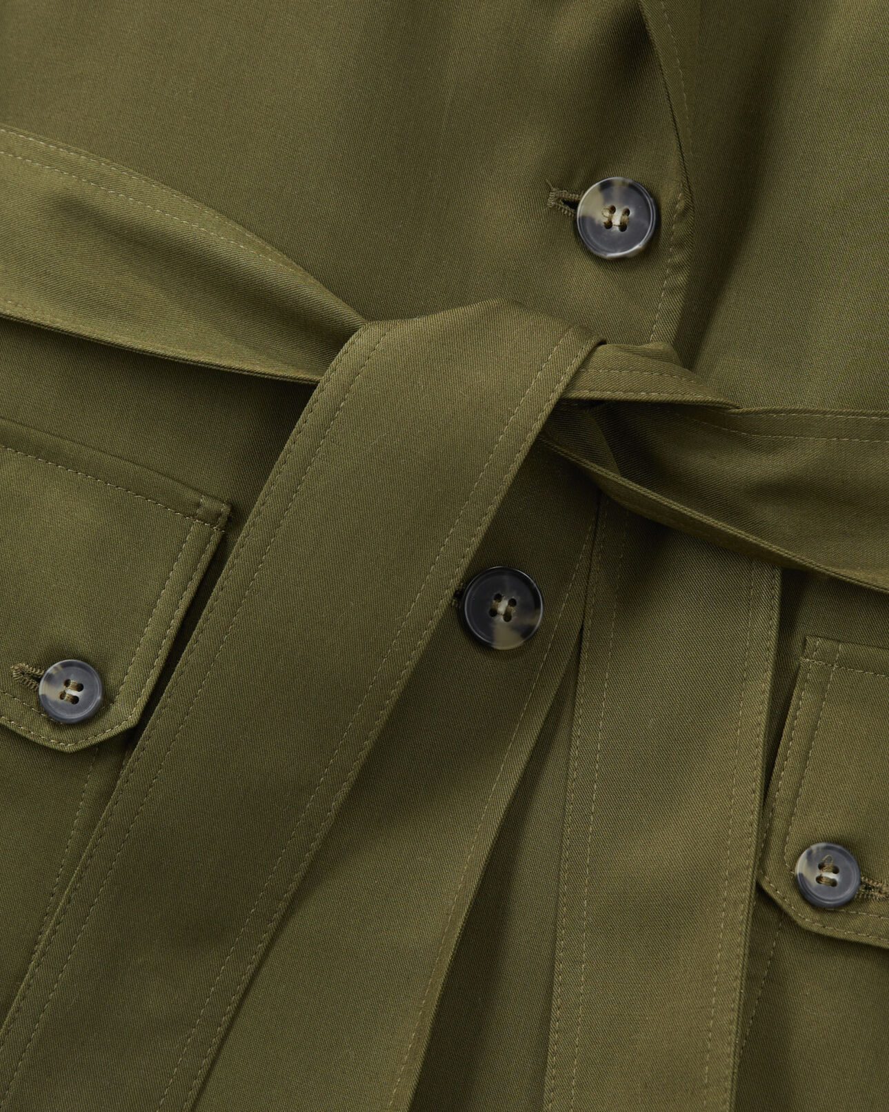 The Kooples FEMME KAKI veste kaki fluide tencel à poches