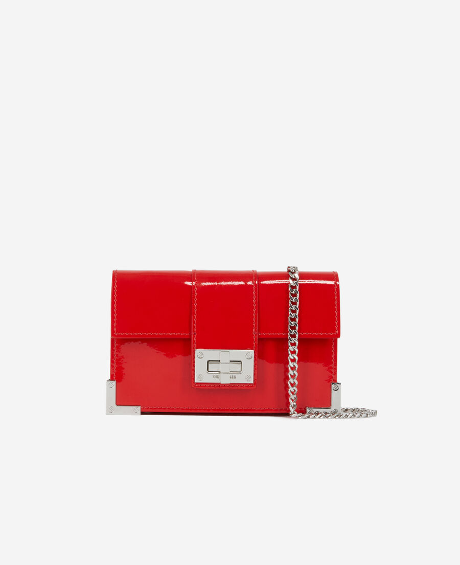 pochette emily small en cuir rouge