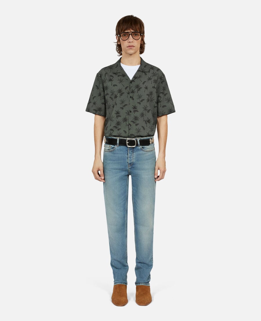 The Kooples HOMME BLACK ceinture en cuir noir avec pièces métalliques