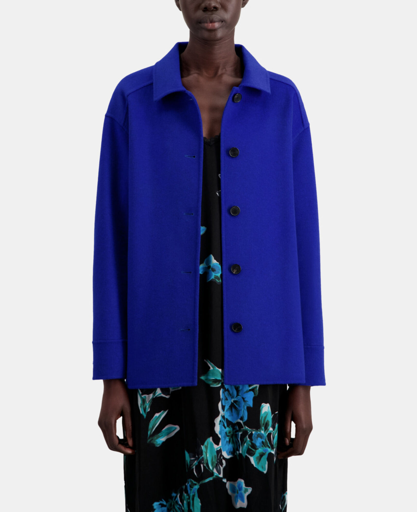 The Kooples MUJER MEDIUM BLUE chaqueta tipo sobrecamisa azul mezcla lana