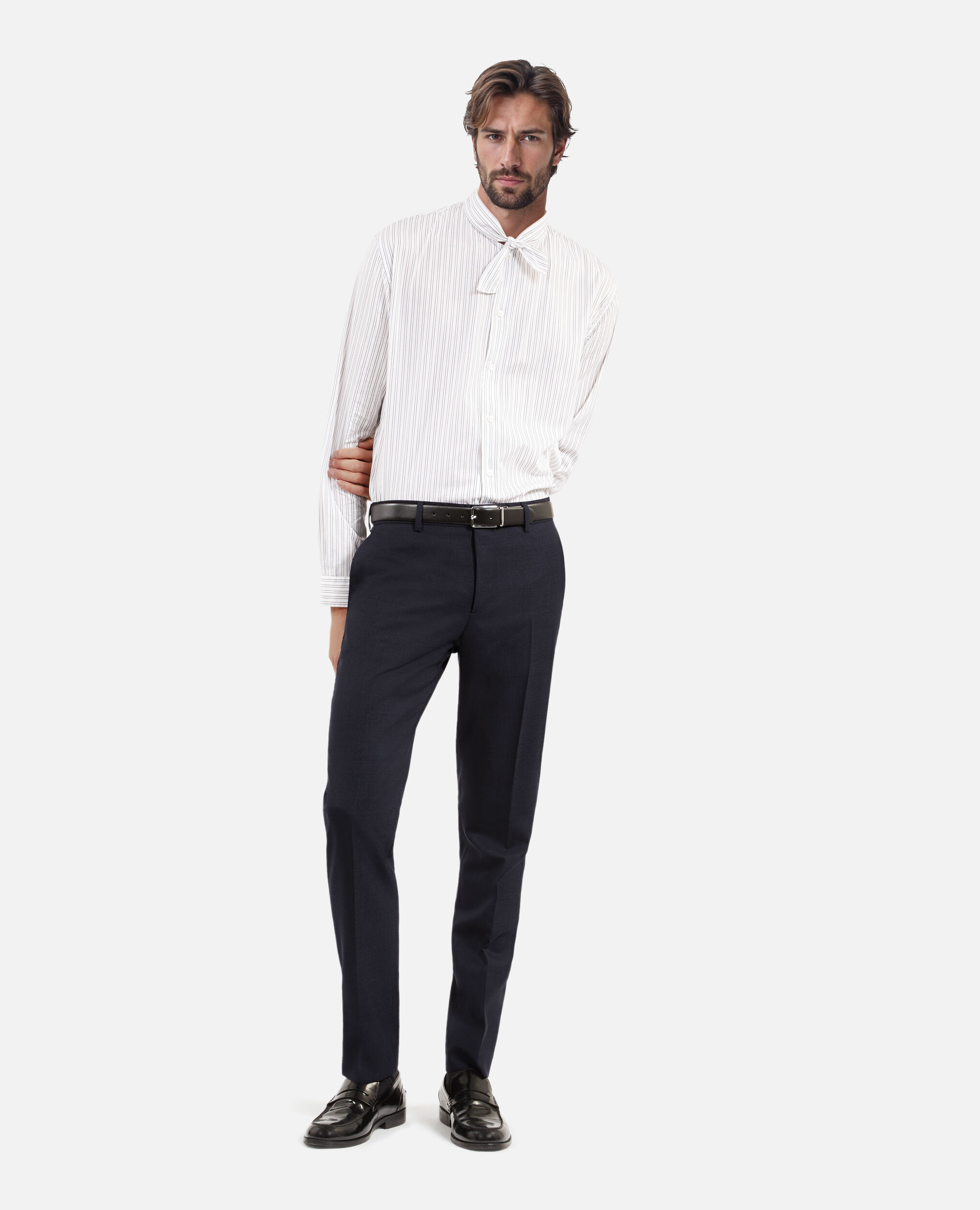Blue houndstooth suit pants, NAVY, hi-res image number null