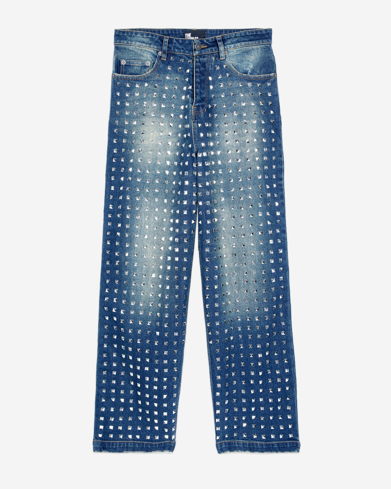 The Kooples WOMEN BLUE ELECTRIC blue straight studded jeans