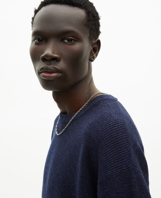 The Kooples MEN NAVY wool and linen navy sweater