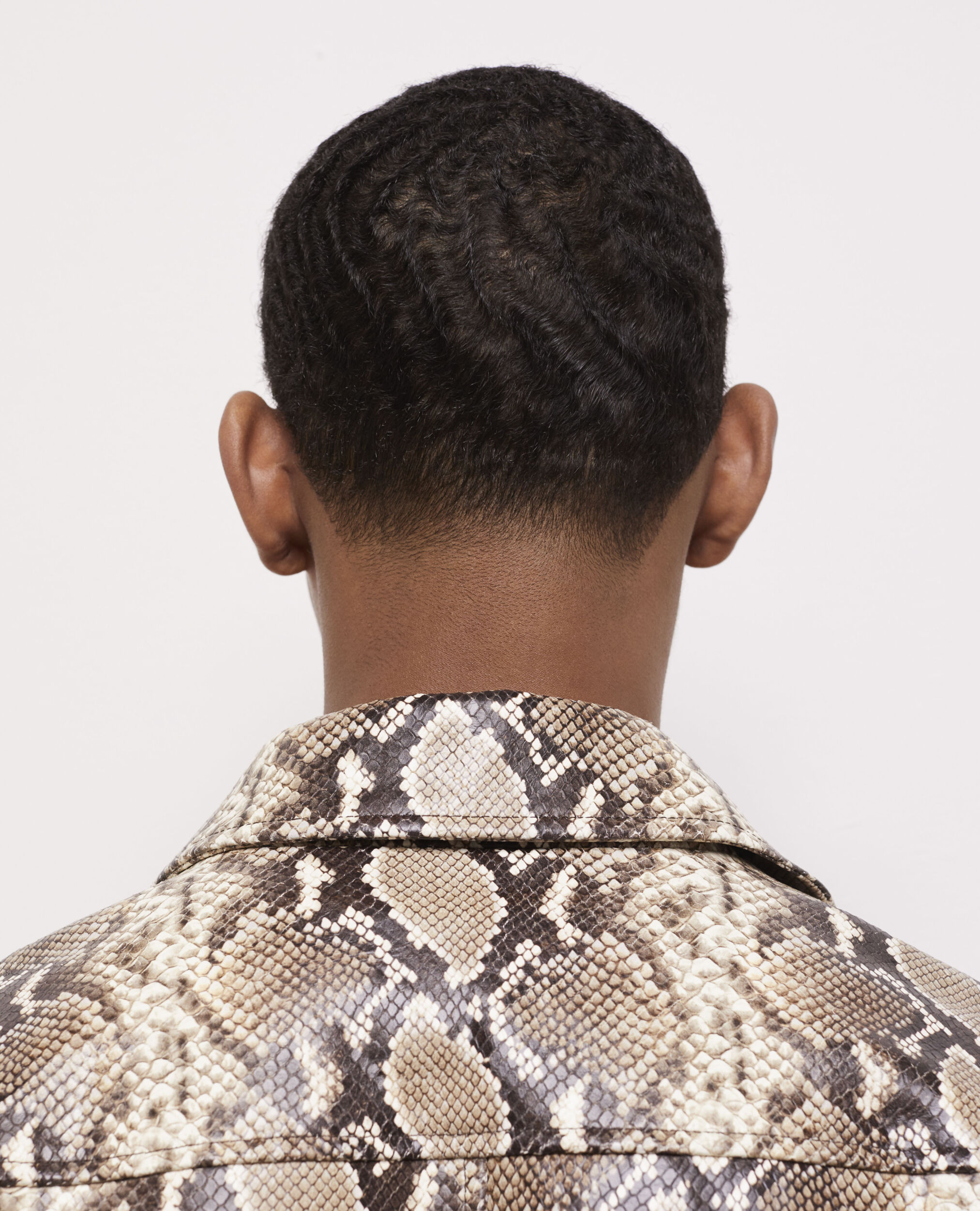 Snakeskin-effect leather jacket, PYTHON BEIGE, hi-res image number null