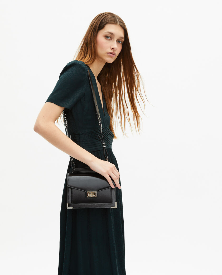 The Kooples DAMEN FOREST langes kleid aus leoparden-jacquard in dunkelgr&uuml;n