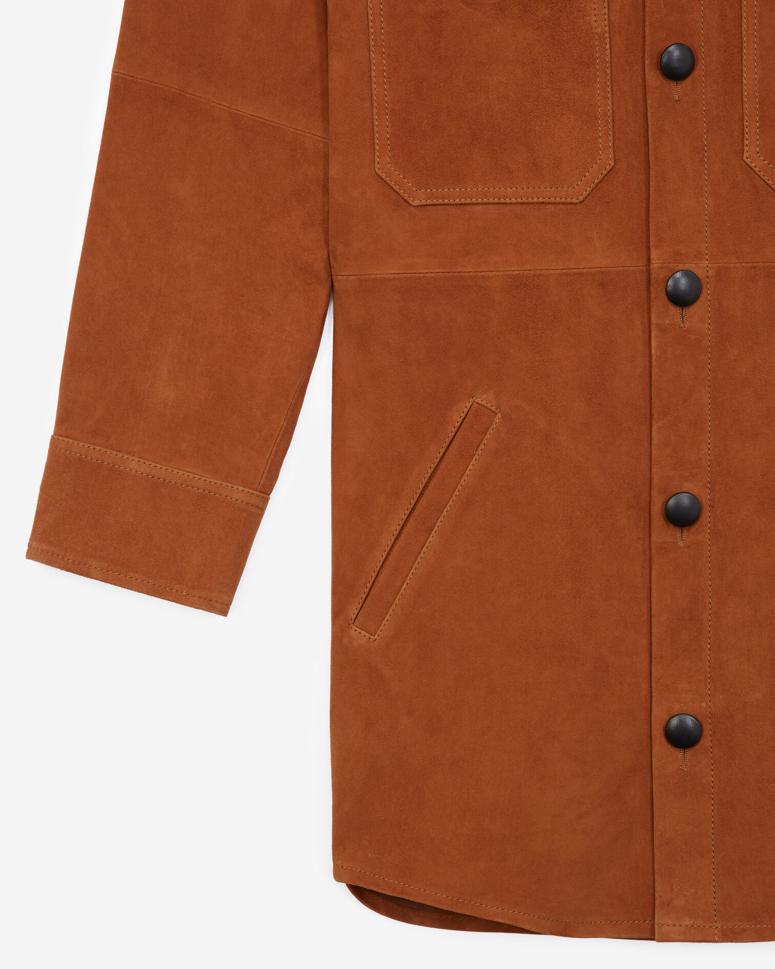 Brown suede shirt, CAMEL, hi-res image number null