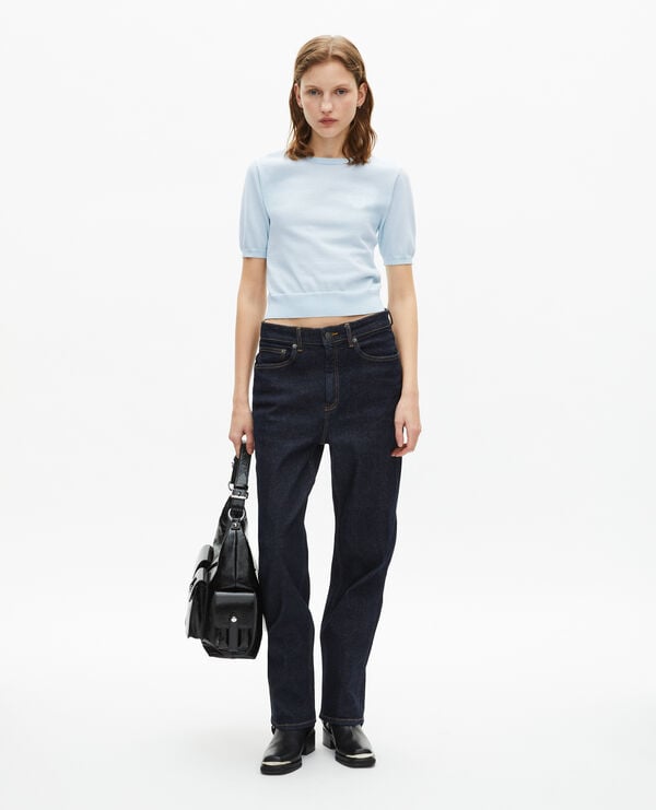 The Kooples F BABY BLUE light blue short-sleeved sweater