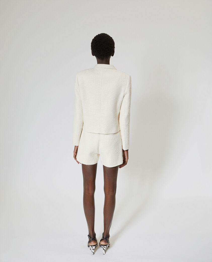 The Kooples FEMME ECRU veste tailleur en tweed &eacute;crue