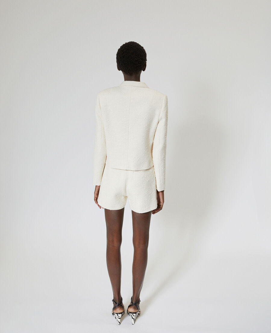 The Kooples FEMME ECRU veste tailleur en tweed &eacute;crue