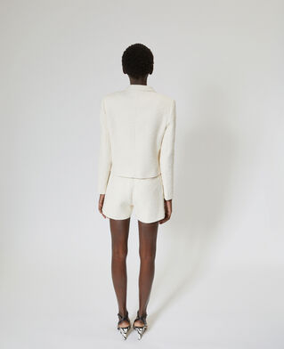 The Kooples FEMME ECRU veste tailleur en tweed &eacute;crue