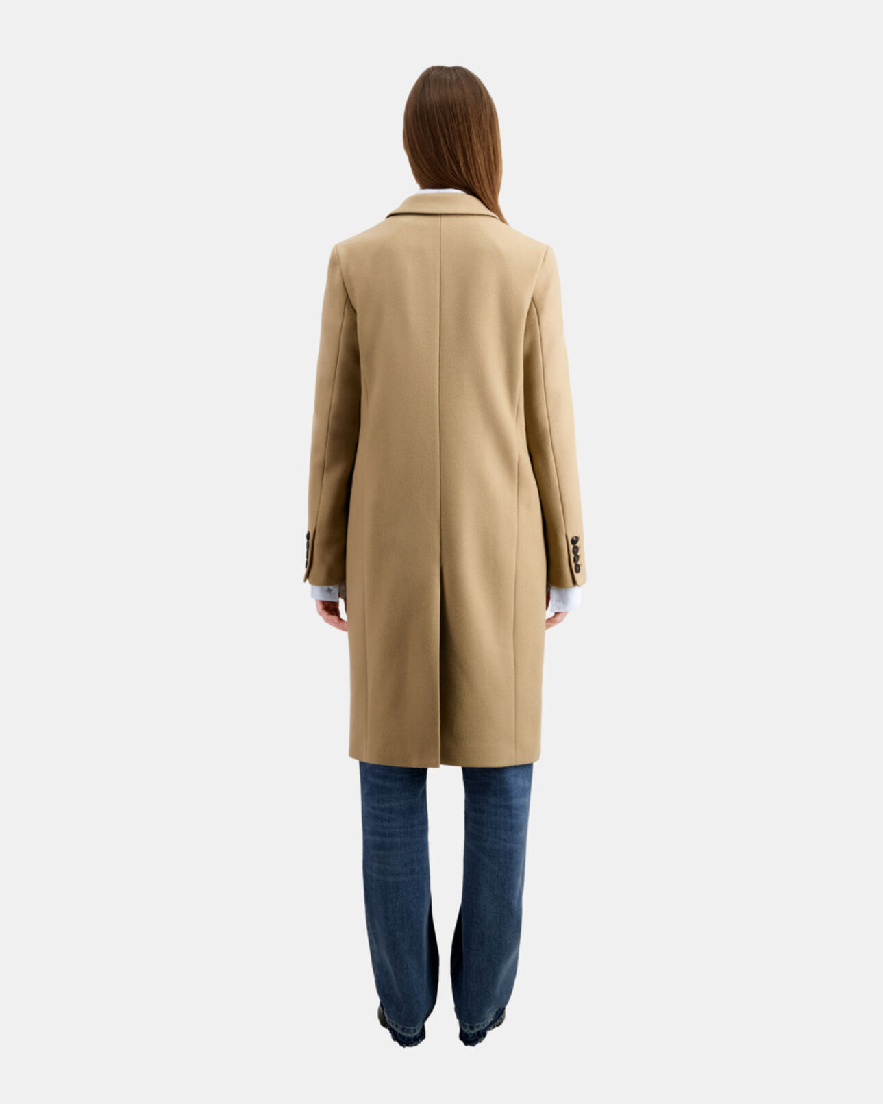 The Kooples FEMME CAMEL manteau long camel en mélange de laine