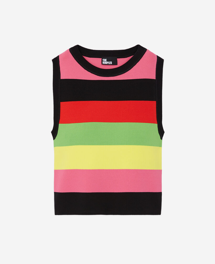 short multicolor striped sweater