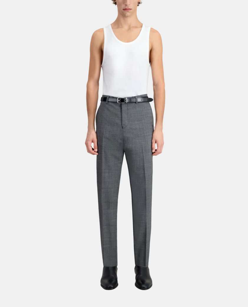 The Kooples MEN BLACK-ECRU black micro-pattern wool suit trousers