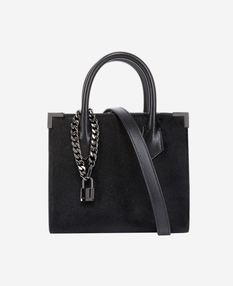 medium ming bag in black leather