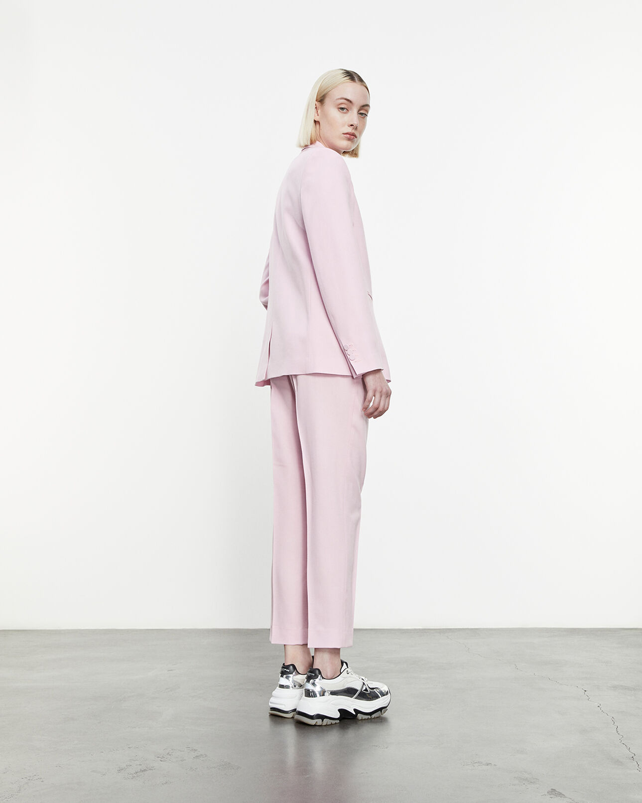 The Kooples WOMEN PINK pink wool formal suit jacket