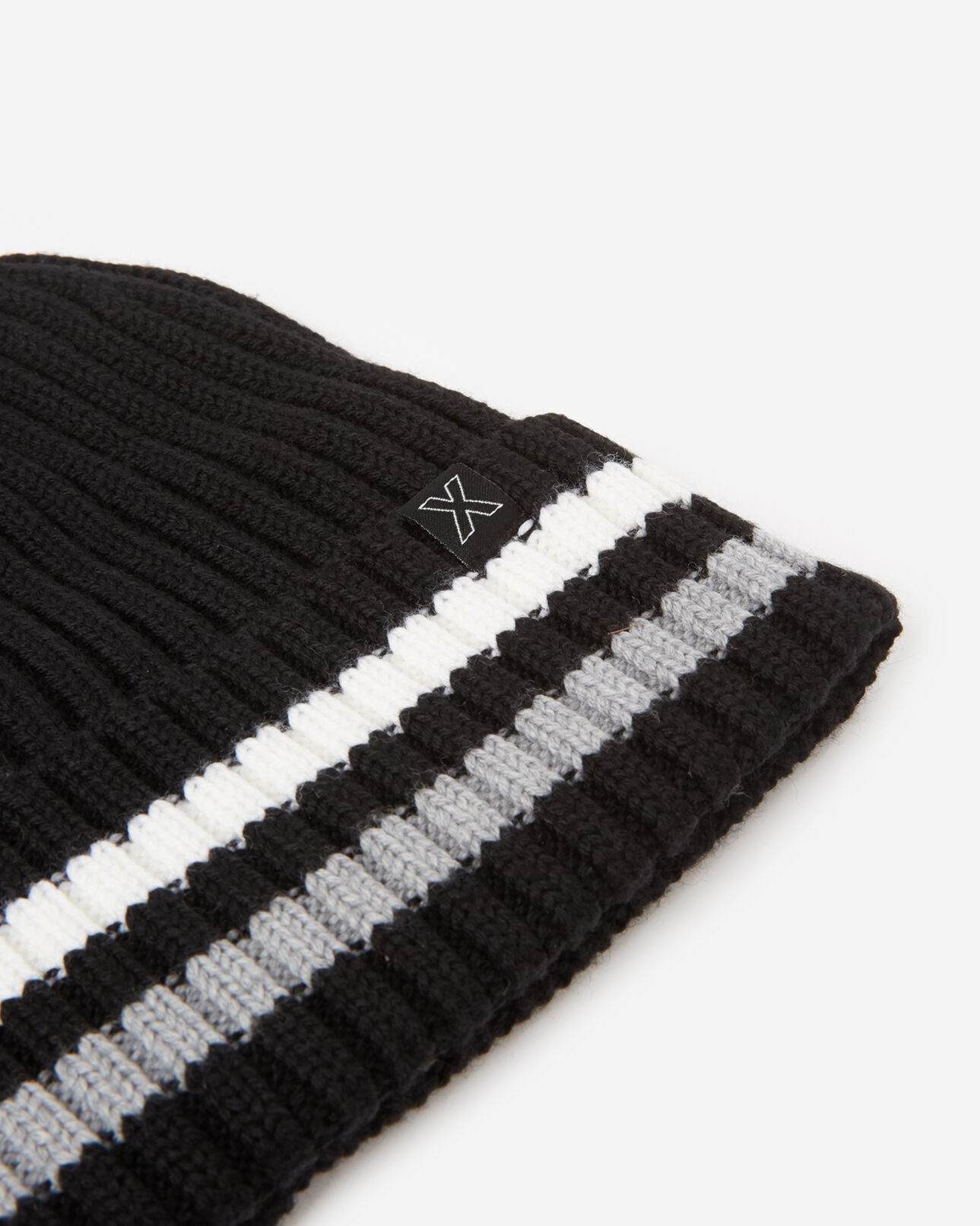 The Kooples HOMME BLACK bonnet noir laine grosses torsades