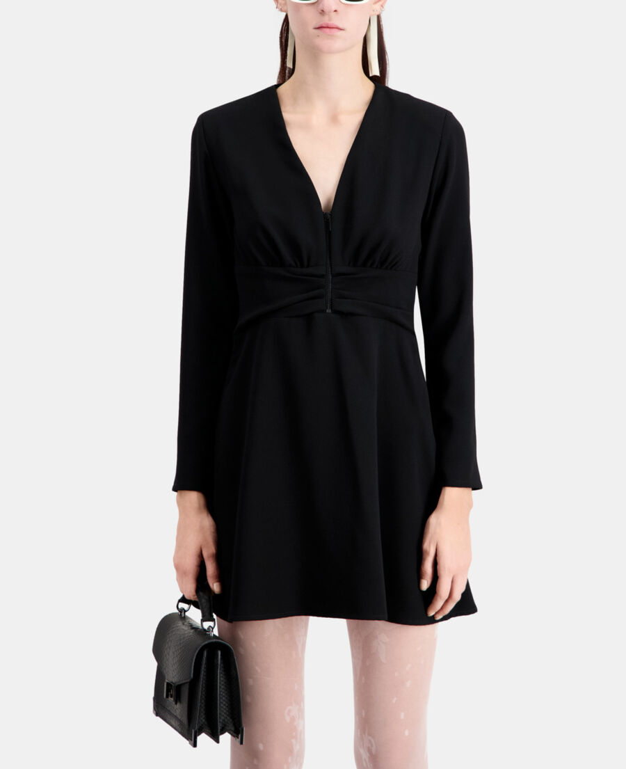 The Kooples WOMEN BLACK short black crepe dress