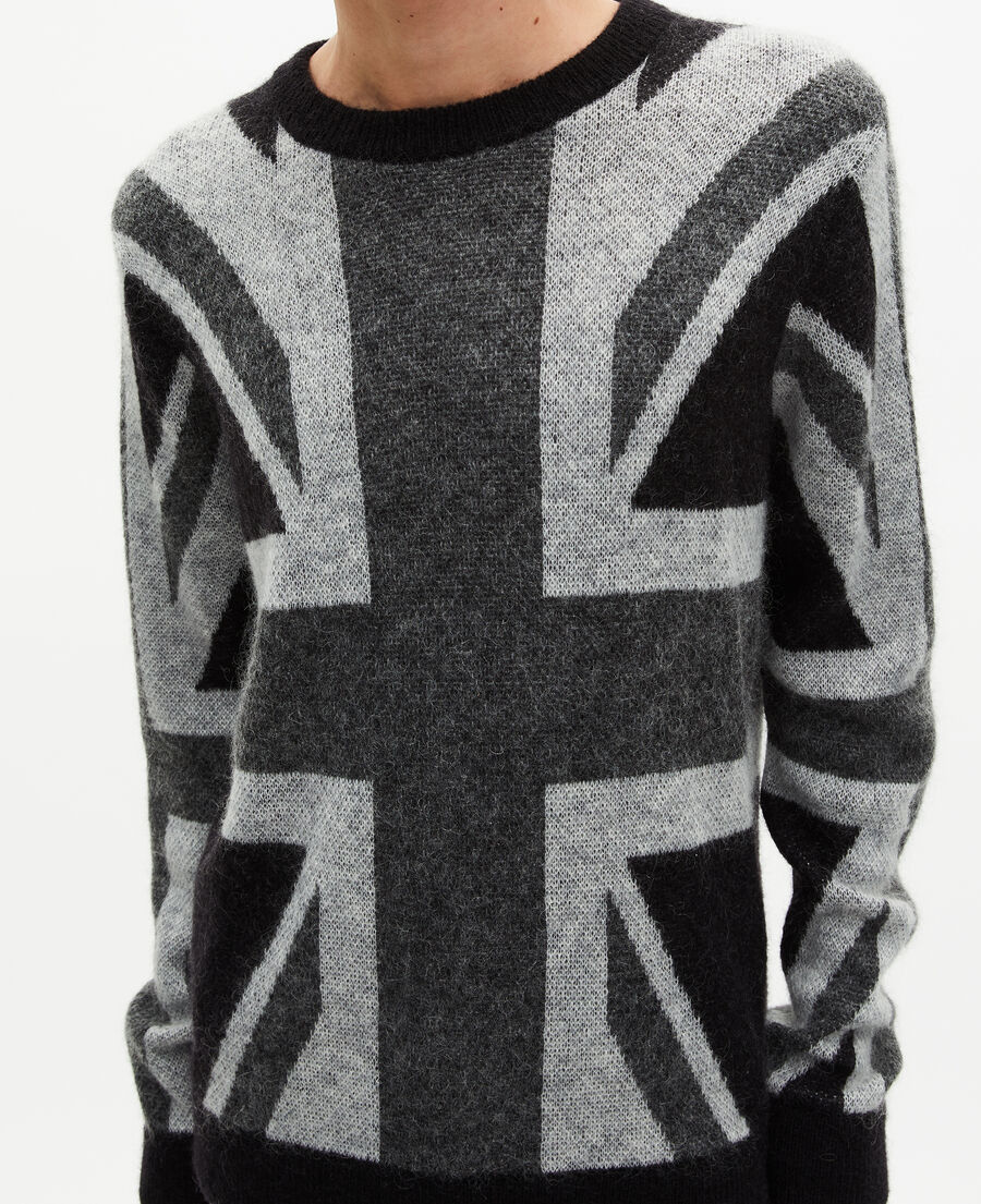 The Kooples MEN BLACK GREY black english flag sweater