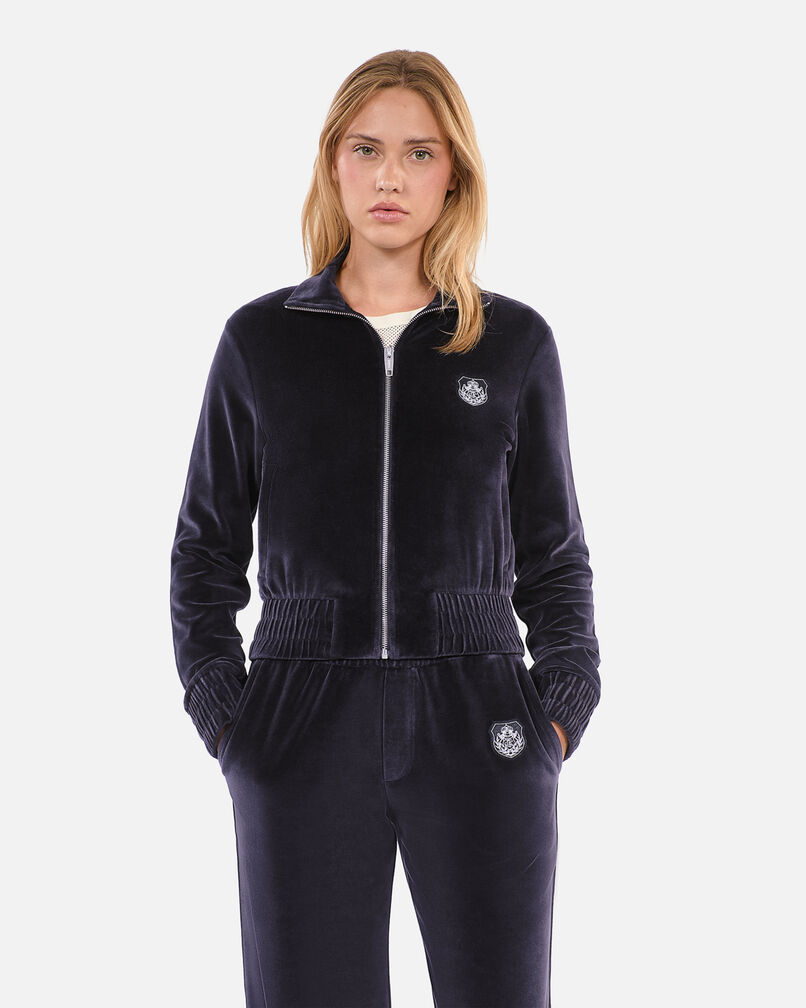 The Kooples WOMEN BLACK black velvet logo sweatshirt