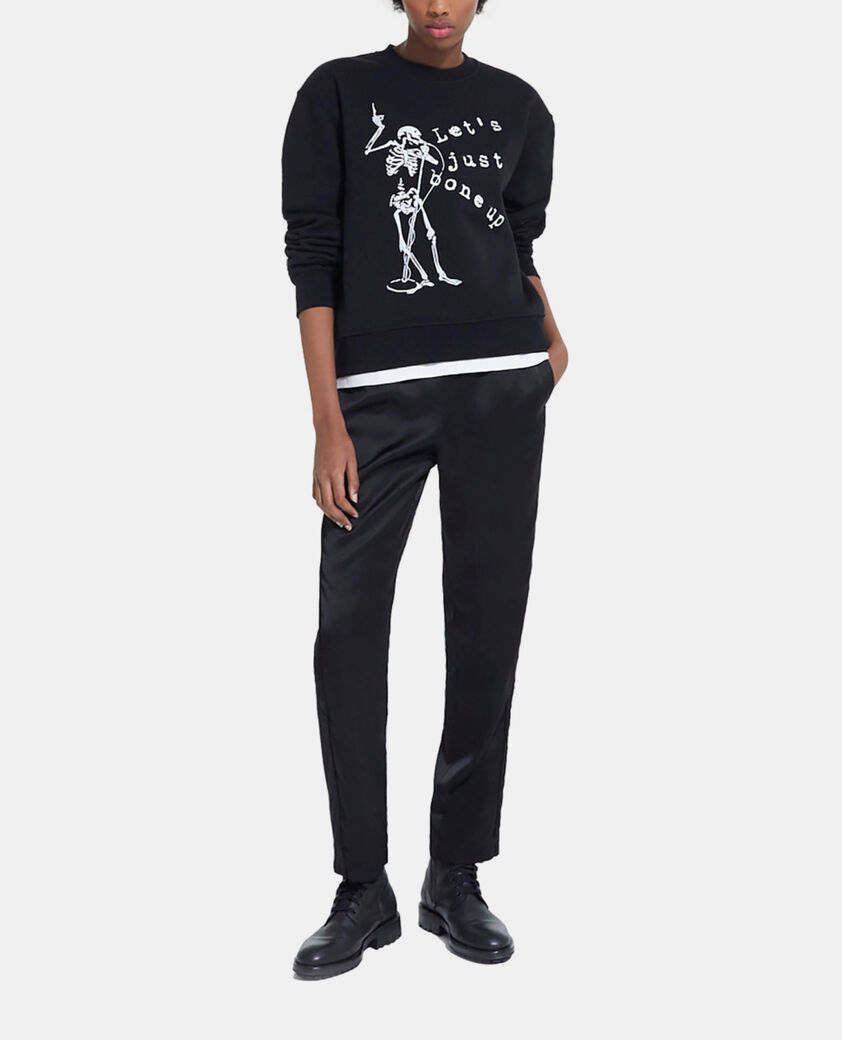 The Kooples WOMEN BLACK black screen print sweatshirt