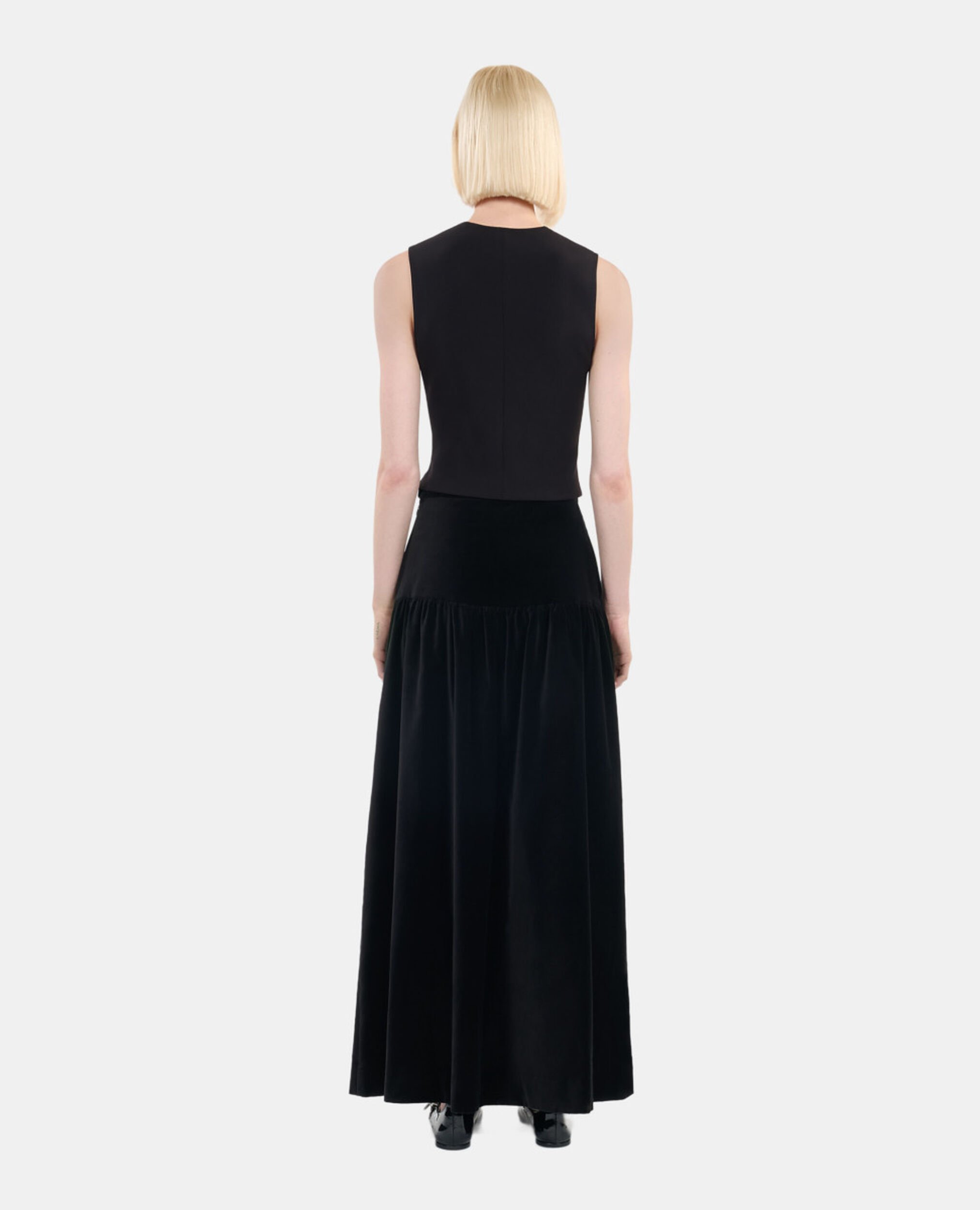 Black top with lacing, BLACK, hi-res image number null