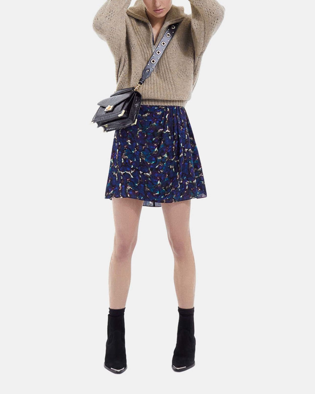 The Kooples WOMEN BLACK / GOLD black leather handle with gold eyelets