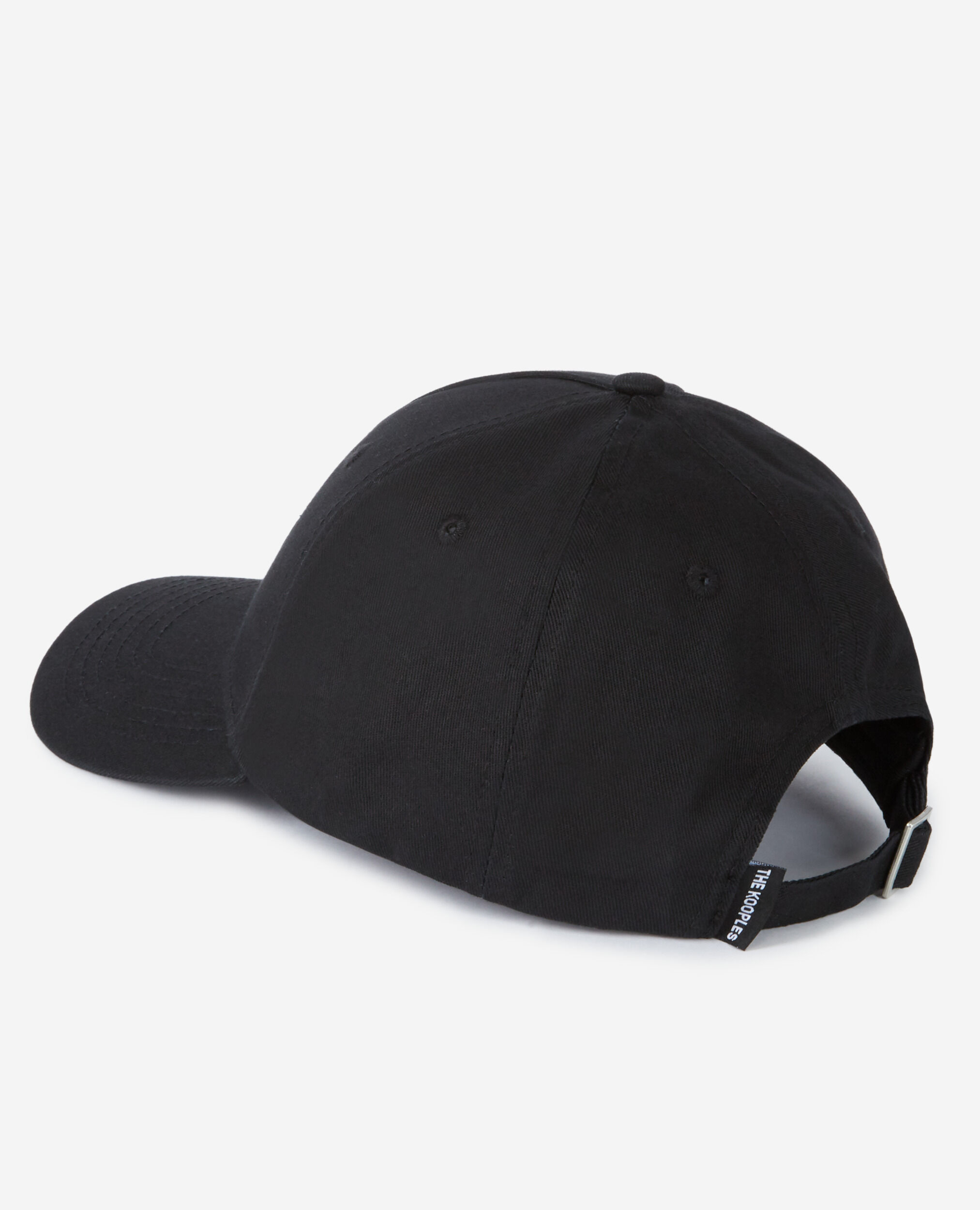 Black cotton cap with tone-on-tone logo, BLACK, hi-res image number null