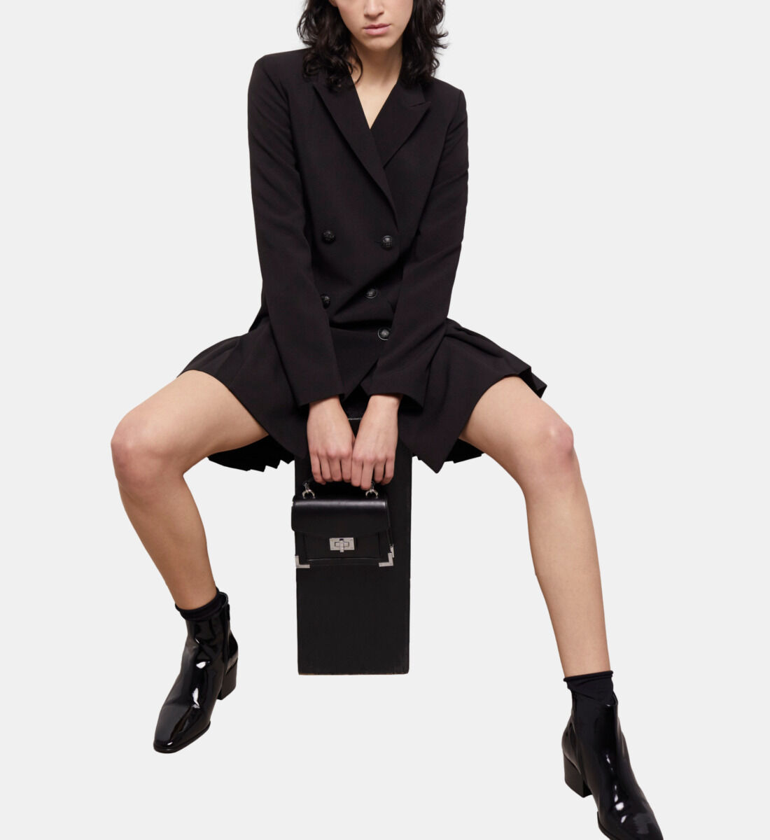 Nano Emily bag in black leather The Kooples