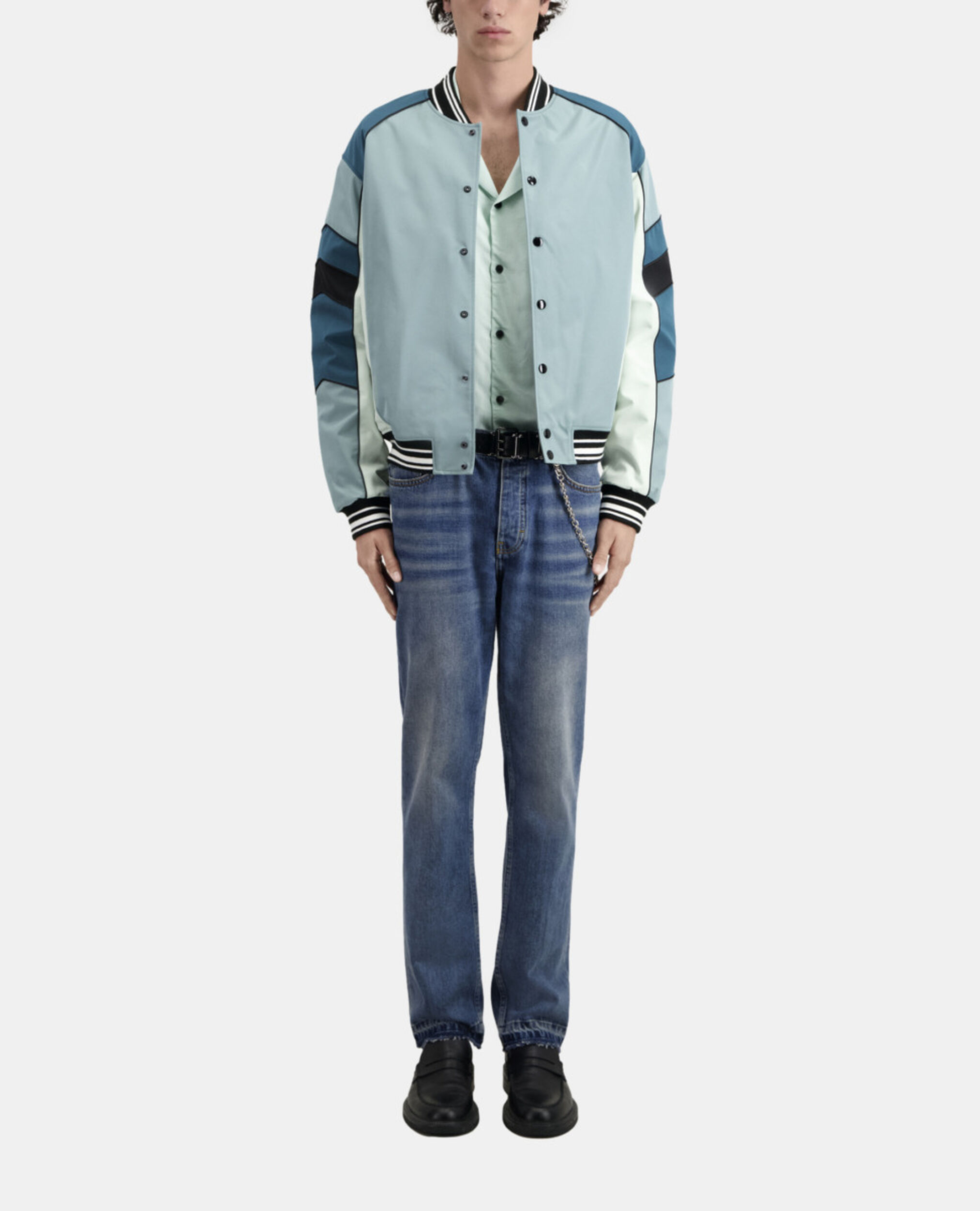 Blau-grüne Patchwork-Jacke , CELADON, hi-res image number null