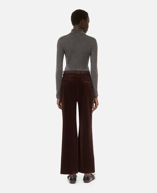 The Kooples WOMEN BROWN brown corduroy straight-leg tailored pants