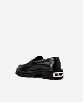The Kooples F BLACK black leather loafers