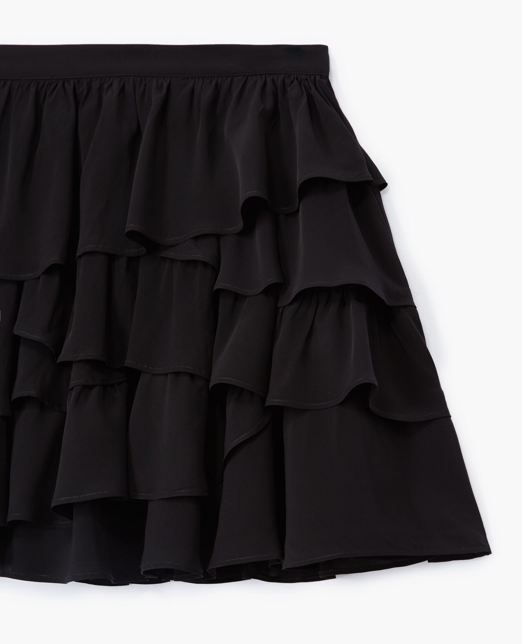 Black ruffle skirt shop 7 little words