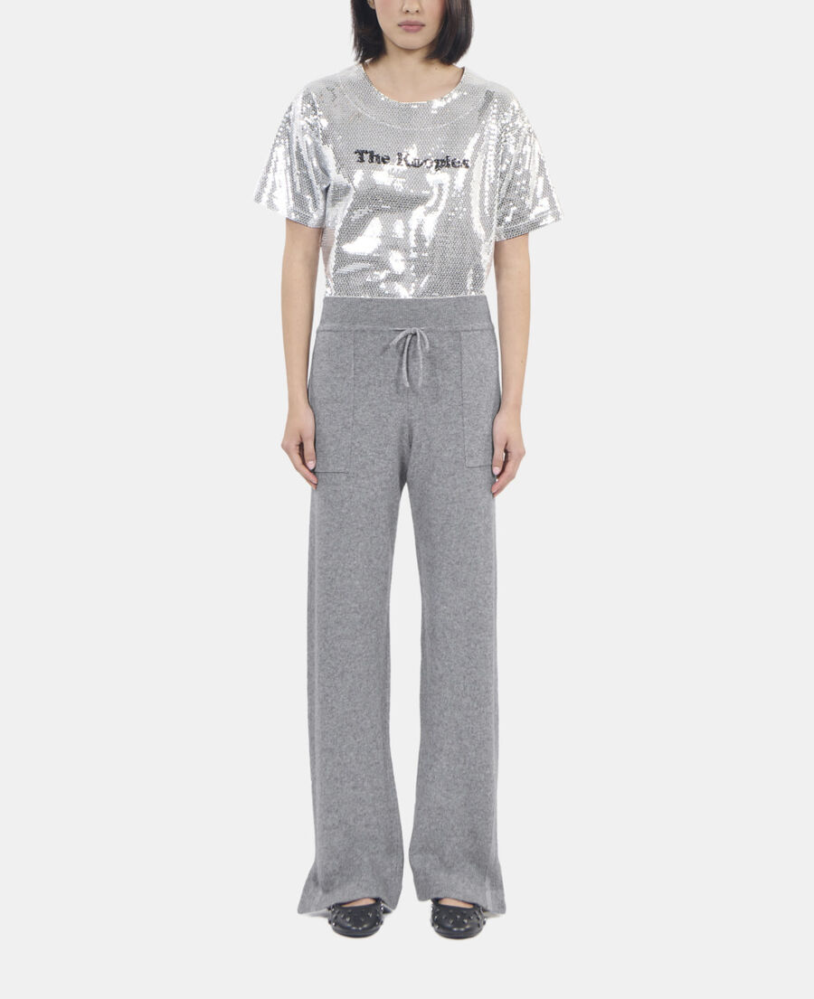 The Kooples WOMEN MIDDLE GREY MEL grey wool and cashmere trousers