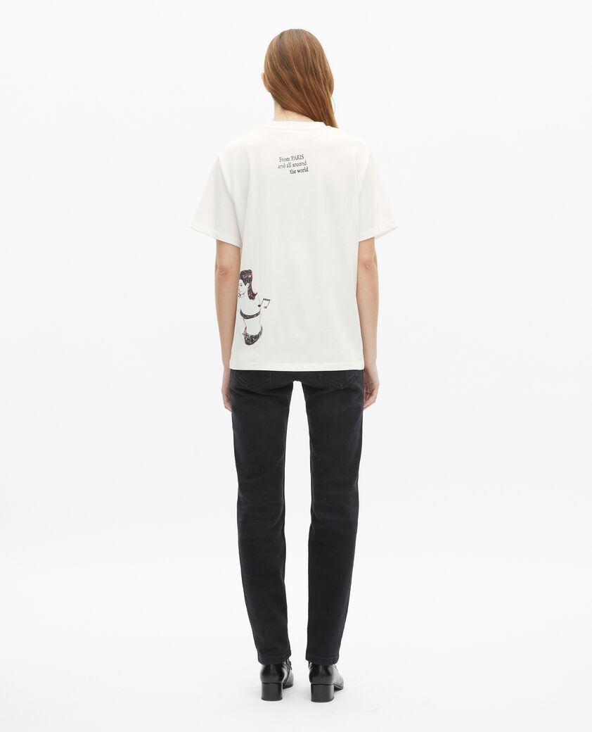 The Kooples FEMME WHITE t-shirt avec s&eacute;rigraphie blanc