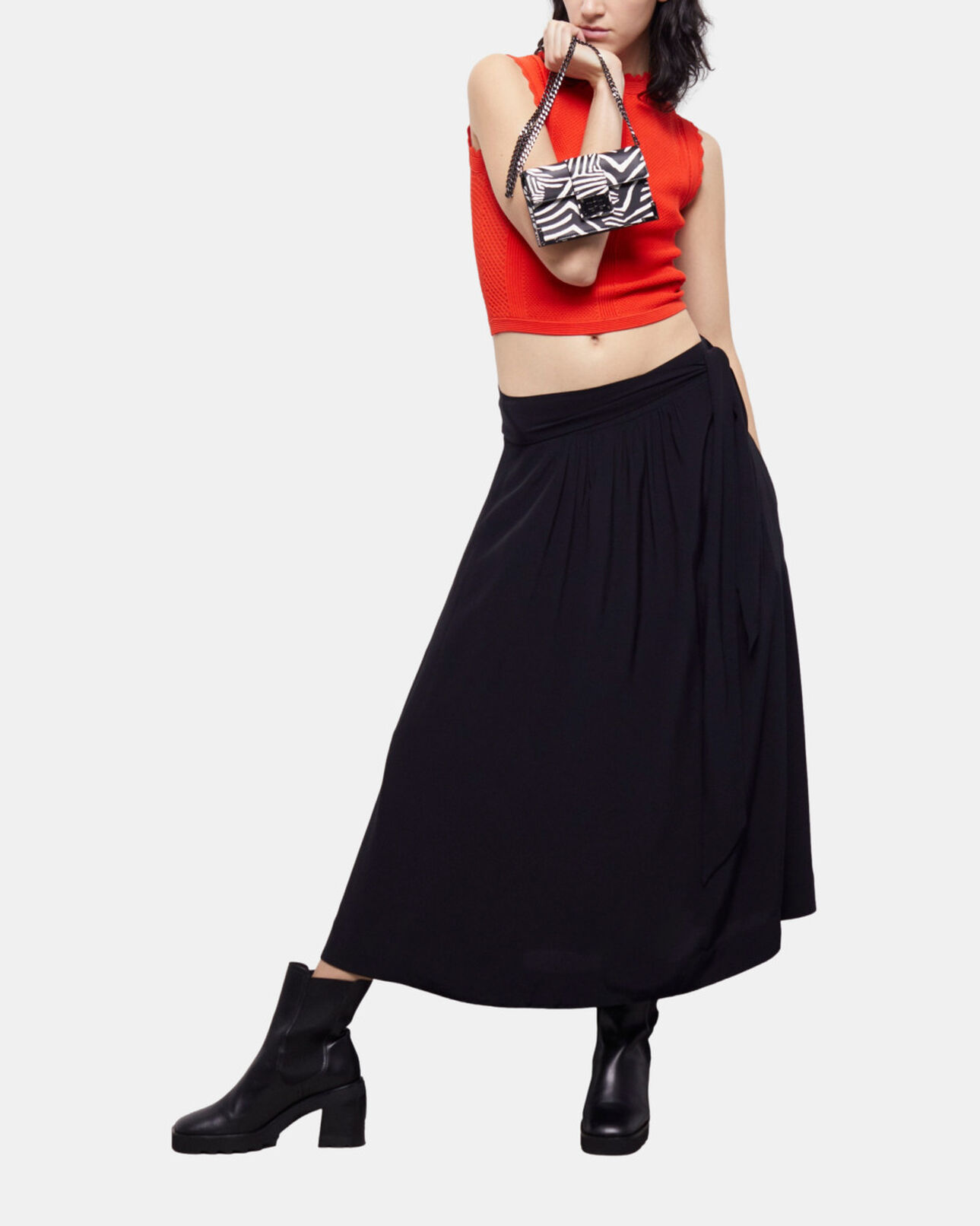 The Kooples WOMEN PUMPKIN orange short knit top