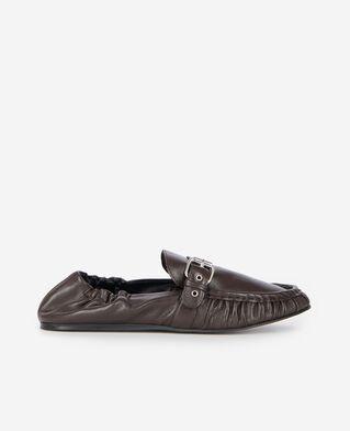 The Kooples DAMEN DARK BROWN mokassins aus braunem leder