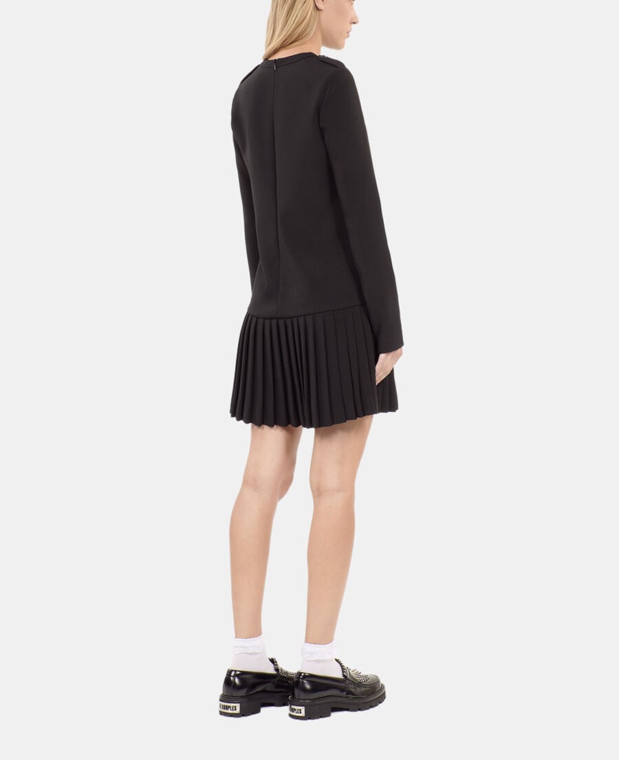 The Kooples FEMME BLACK robe courte plissée noire