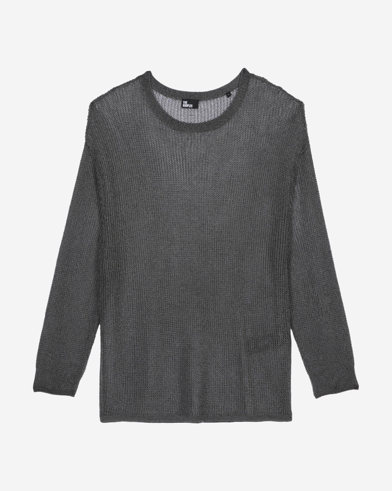 The Kooples FEMME GREY SILVER pull effet cotte de maille gris