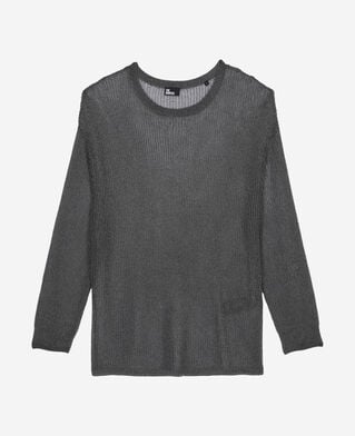 The Kooples FEMME GREY SILVER pull effet cotte de maille gris
