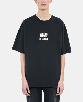 The Kooples H BLACK WASHED black histoire de famille serigraphy t-shirt