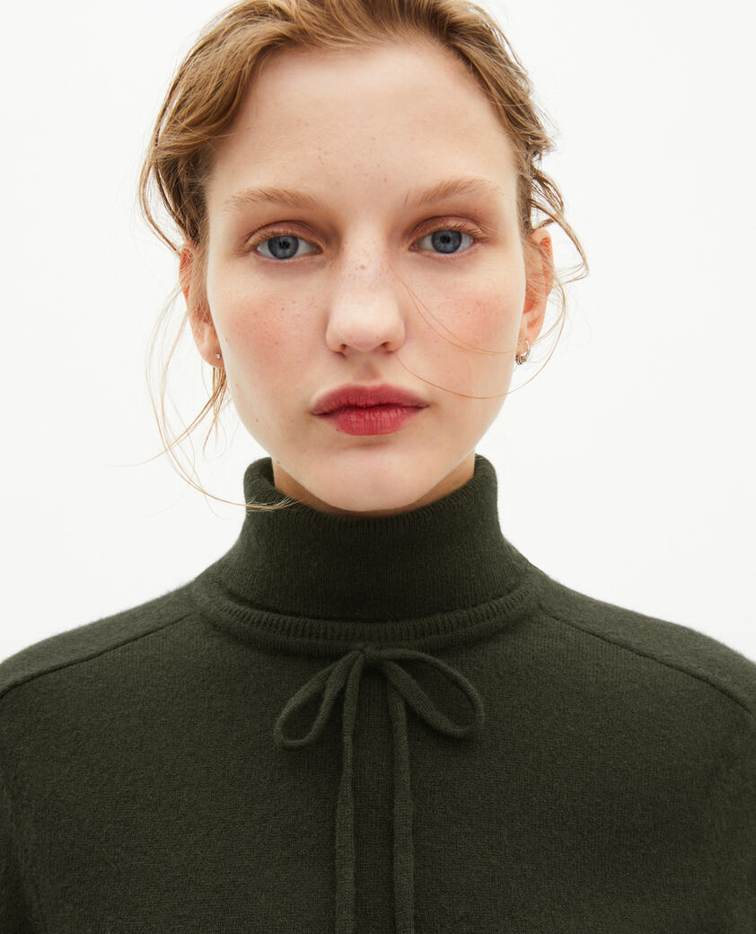 The Kooples WOMEN KAKI khaki cashmere turtleneck sweater