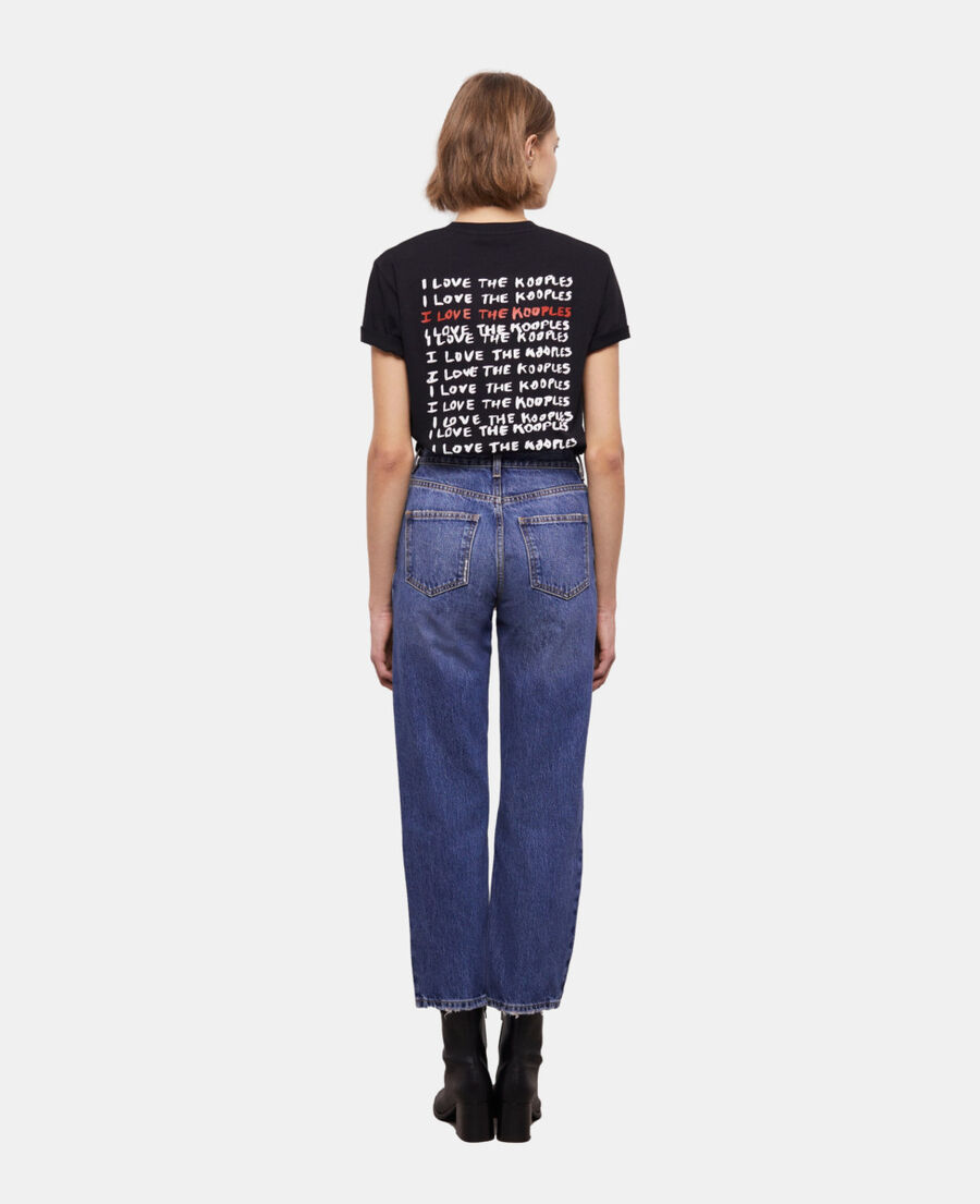 The Kooples F BLUE DENIM blue straight-cut jeans
