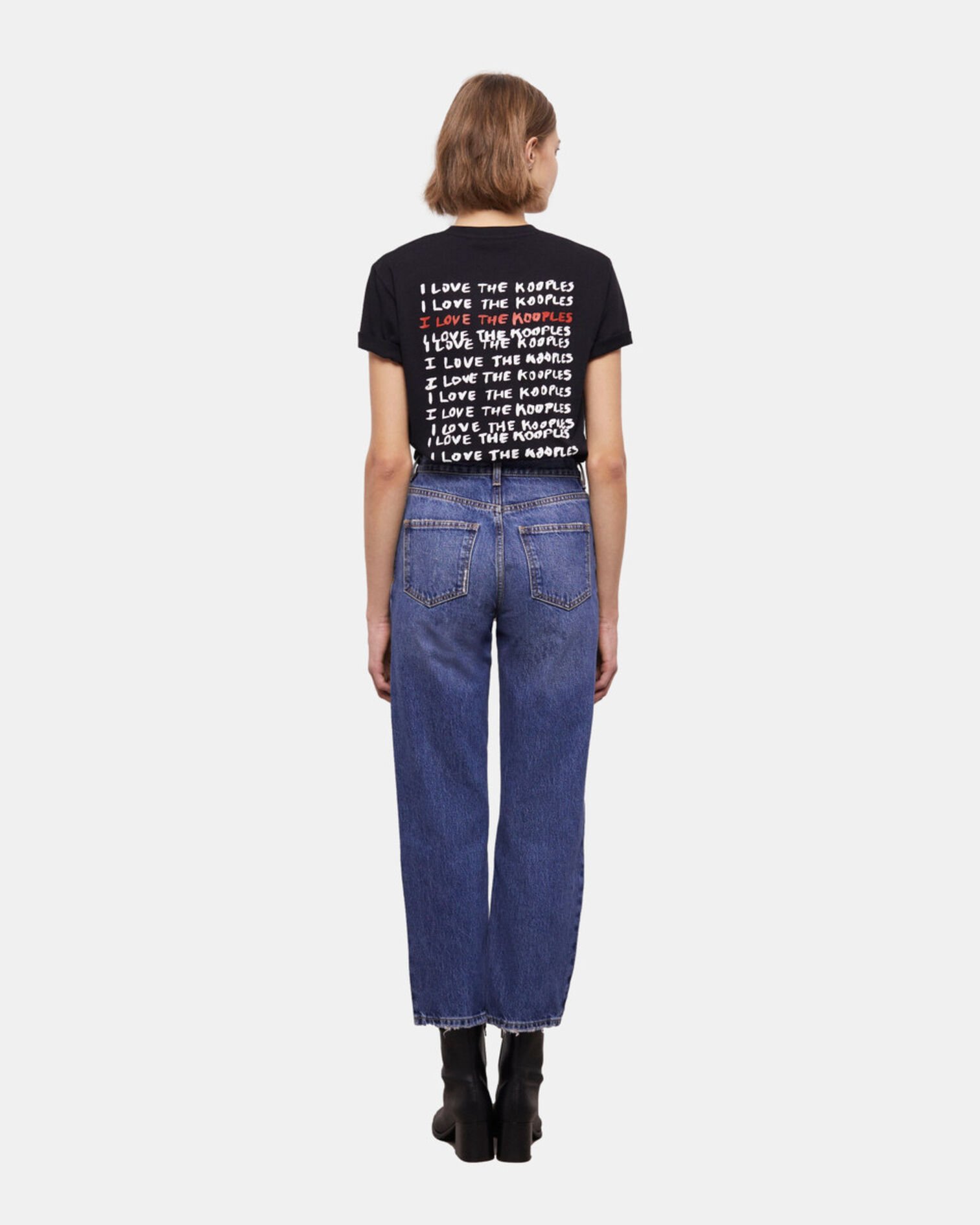 Blue straight-cut jeans, BLUE DENIM, hi-res image number null