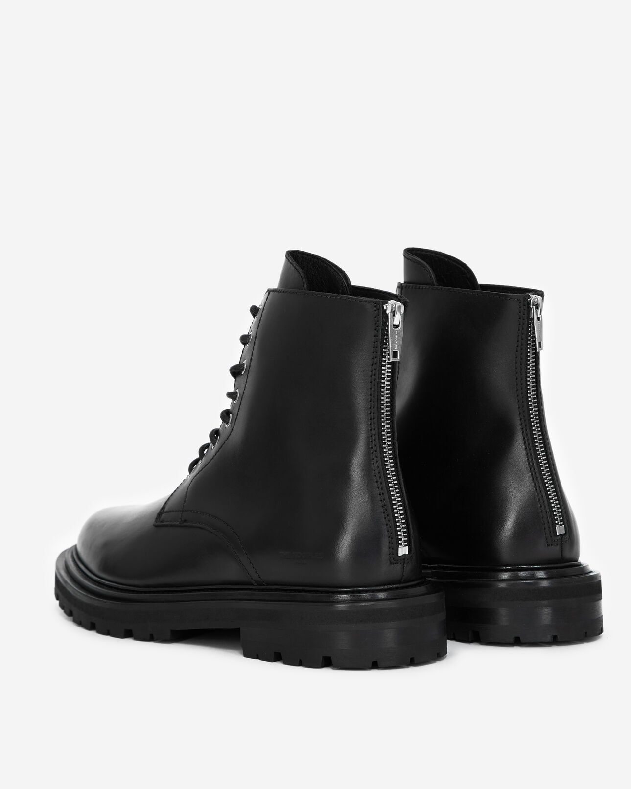 The Kooples HOMME BLACK boots en cuir noir à semelle épaisse