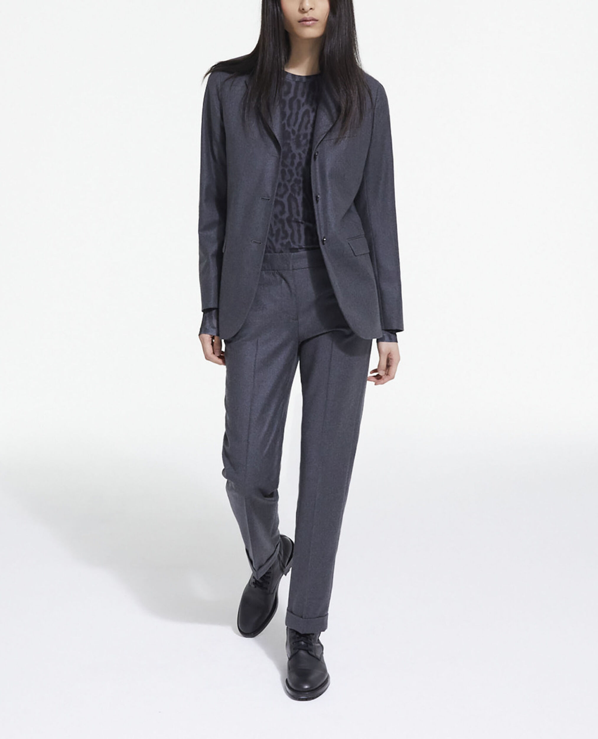 Gray wool suit pants, GREY, hi-res image number null