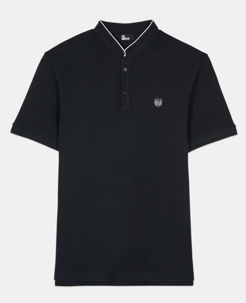 The Kooples HOMME NAVY polo en coton piqu&eacute; bleu marine