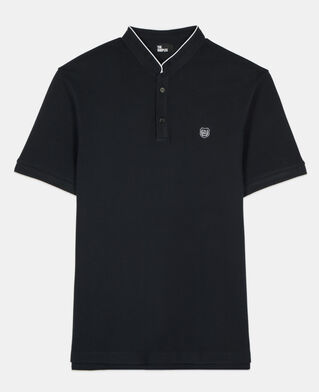 The Kooples HOMME NAVY polo en coton piqu&eacute; bleu marine